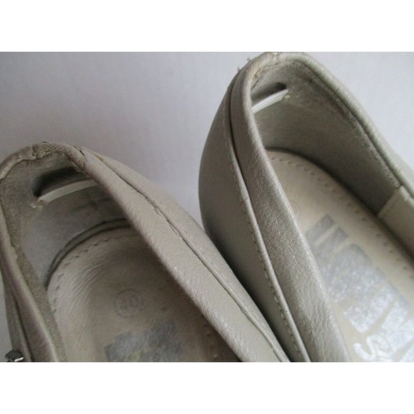 *HoyVoy Beige Taupe Leather Pumps Peep Toe Twisted Knot Vamp Stacked Heel - EU40 - Picture 8 of 10